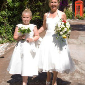 Bespoke silk chiffon and satin dress