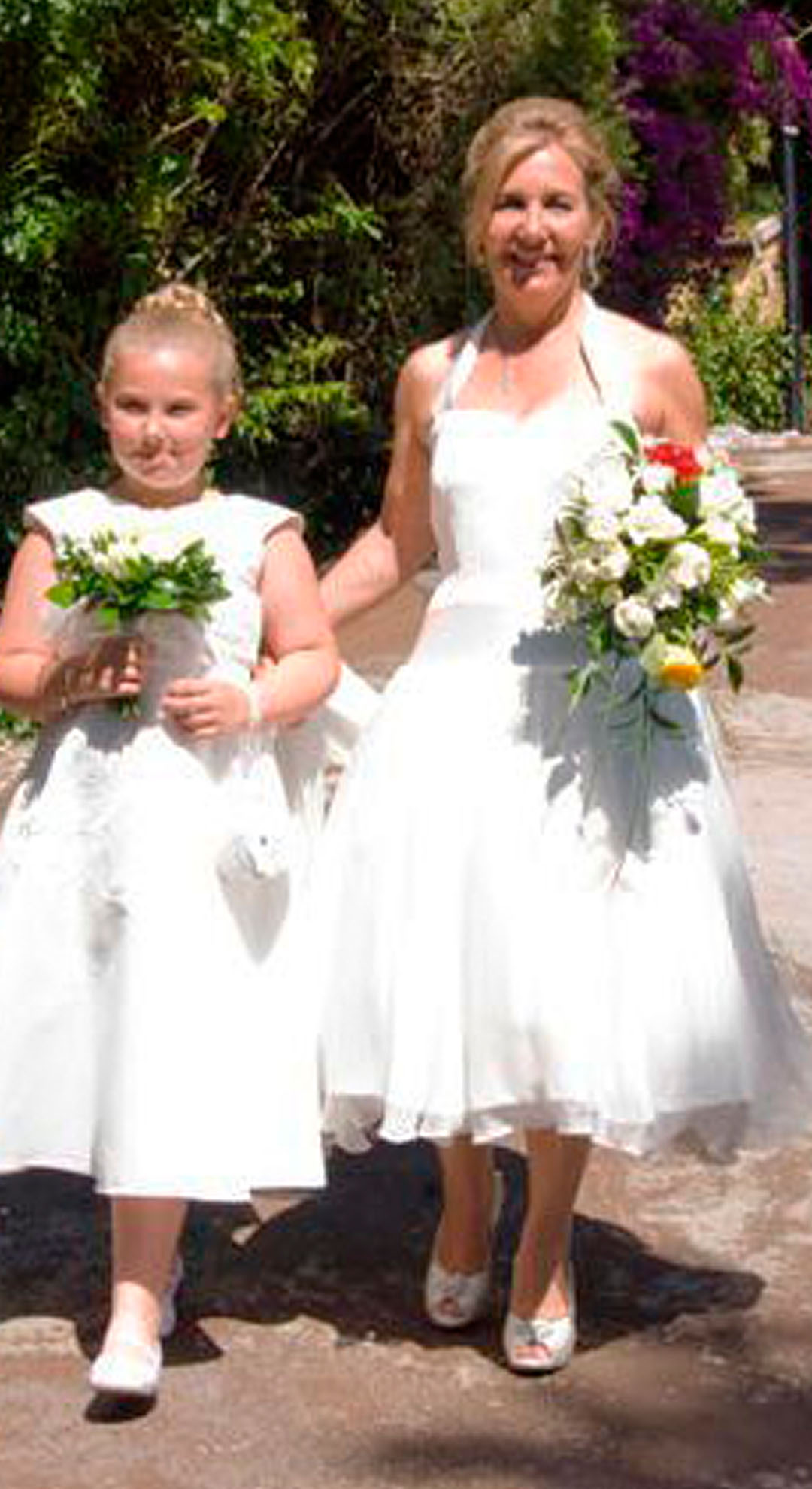 Bespoke silk chiffon and satin dress