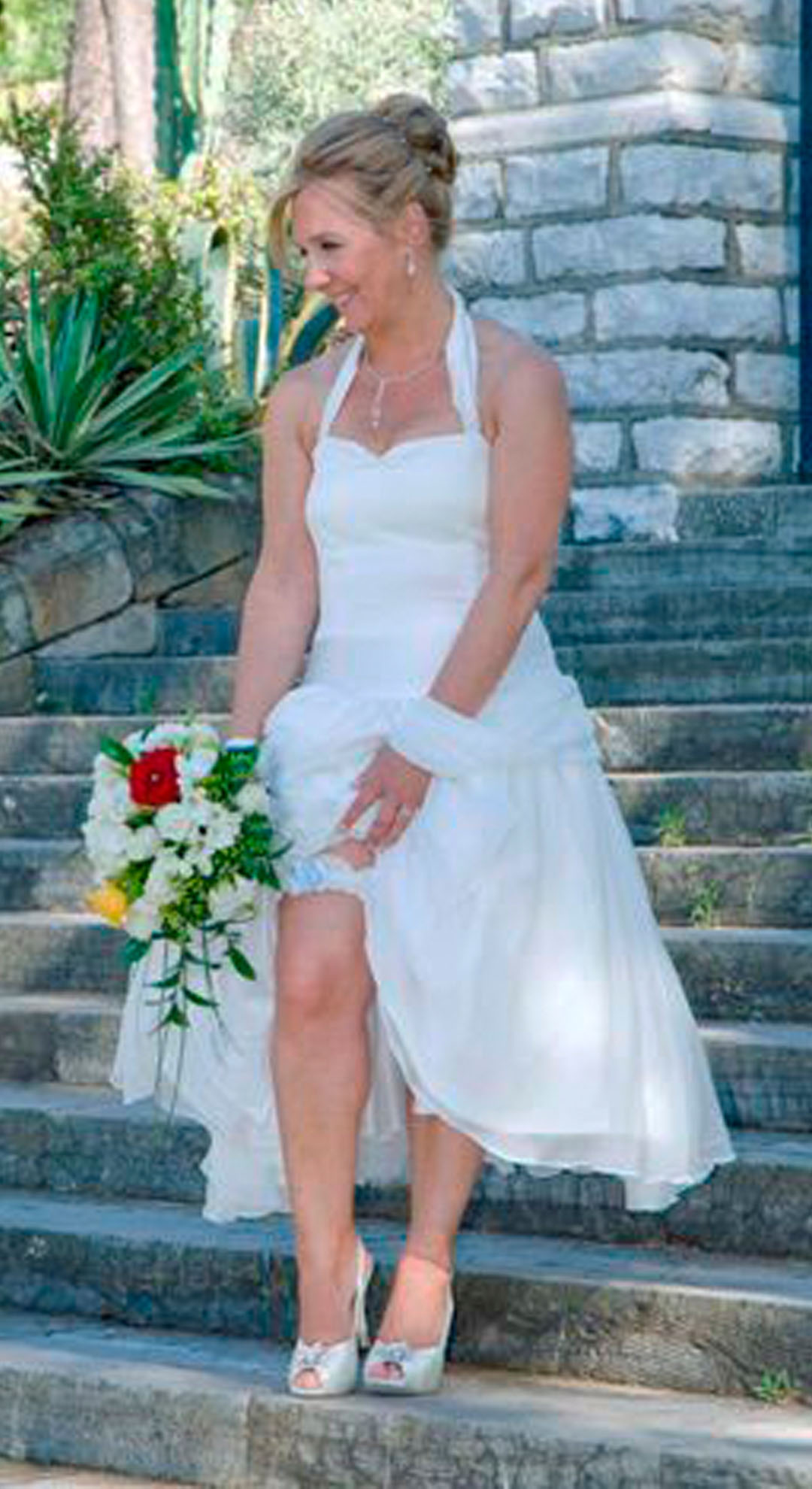 Bespoke silk chiffon and satin dress