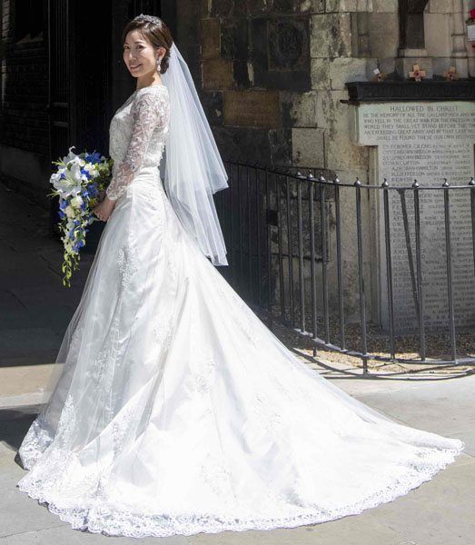 A line bespoke wedding dress - s